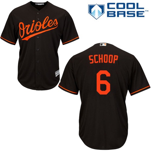 Orioles #6 Jonathan Schoop Black Cool Base Stitched Youth MLB Jersey - Click Image to Close